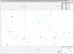 La Moure County, ND Wall Map Premium Style 2023